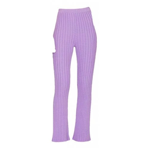 Pre-owned Ronny Kobo Straight Pants In Purple