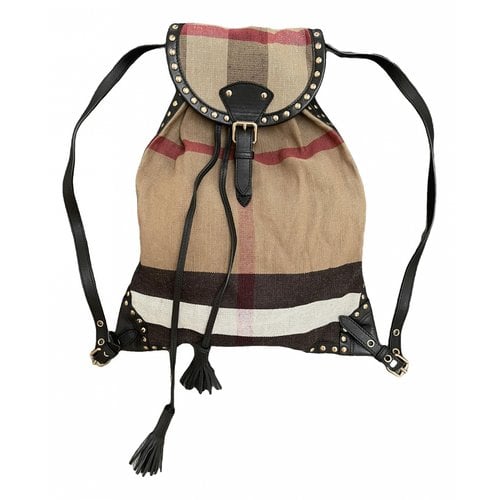 Pre-owned Burberry Cloth Backpack In Camel