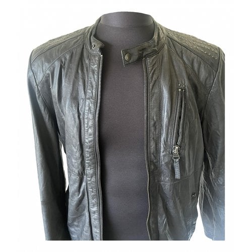 Pre-owned Replay Leather Jacket In Black