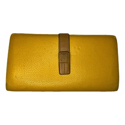 Pre-owned Loewe Leather Wallet In Yellow