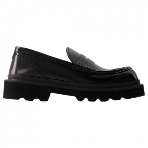 Pre-owned Dolce & Gabbana Leather Flats In Black