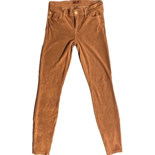 Pre-owned 7 For All Mankind Straight Pants In Orange