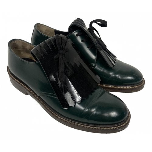 Pre-owned Marni Leather Flats In Green