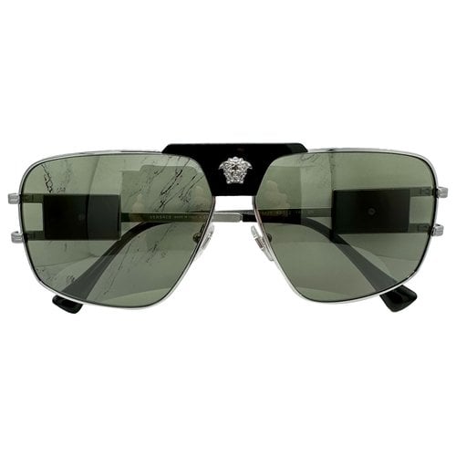 Pre-owned Versace Aviator Sunglasses In Metallic