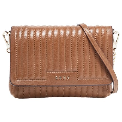 Pre-owned Dkny Leather Handbag In Brown