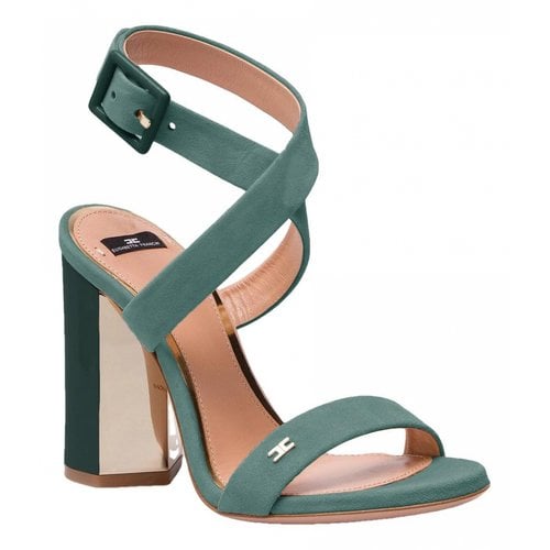 Pre-owned Elisabetta Franchi Leather Sandals In Green