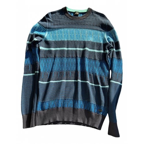 Pre-owned Hugo Boss Silk Knitwear & Sweatshirt In Blue