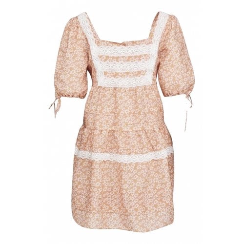 Pre-owned Maje Linen Mid-length Dress In Pink