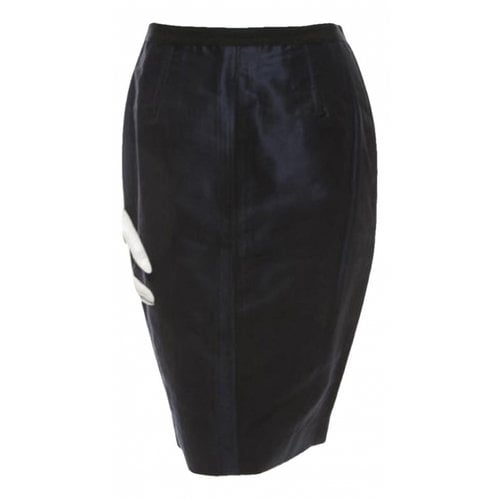 Pre-owned Jean Paul Gaultier Silk Mid-length Skirt In Navy