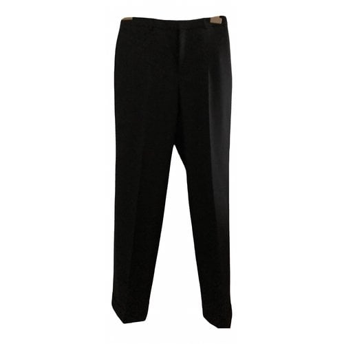 Pre-owned Celine Wool Straight Pants In Black