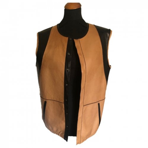 Pre-owned Fendi Leather Vest In Beige