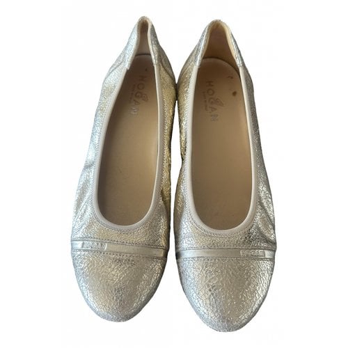 Pre-owned Hogan Leather Ballet Flats In Gold