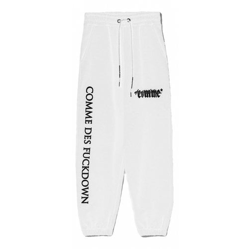 Pre-owned Comme Des Fuckdown Trousers In White