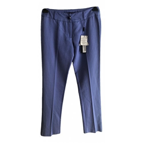 Pre-owned Roccobarocco Straight Pants In Purple