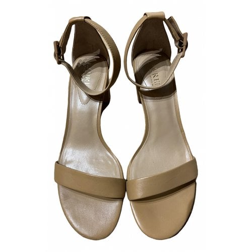Pre-owned Ralph Lauren Leather Sandal In Camel