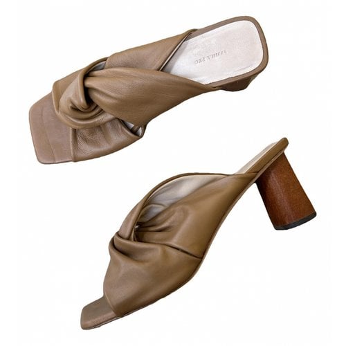 Pre-owned Rejina Pyo Leather Sandal In Brown