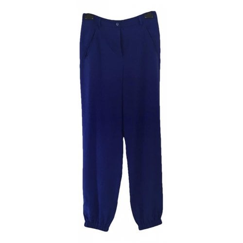 Pre-owned M Missoni Silk Large Pants In Blue