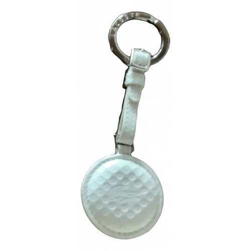 Pre-owned Lacoste Leather Key Ring In White