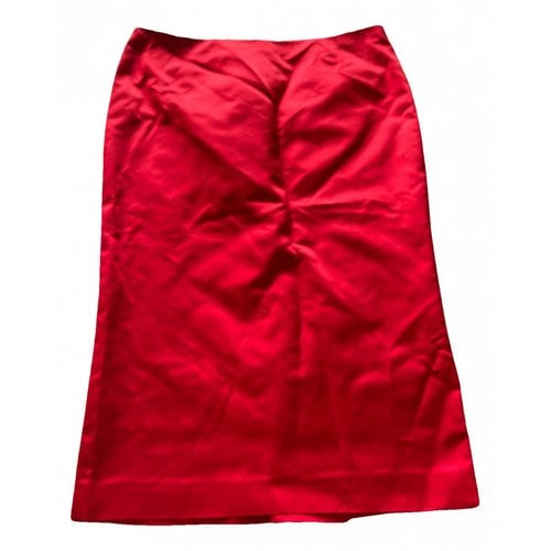 Pre-owned Dolce & Gabbana Silk Skirt In Red