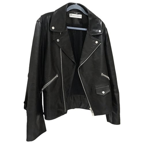 Pre-owned Jw Anderson Leather Jacket In Black