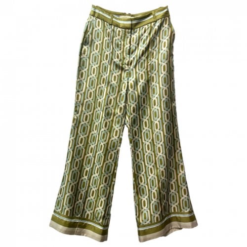 Pre-owned Zimmermann Silk Straight Pants In Multicolour