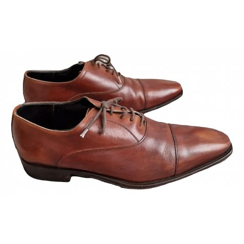 Pre-owned Canali Leather Lace Ups In Brown