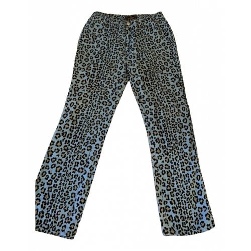 Pre-owned Fendi Straight Pants In Turquoise