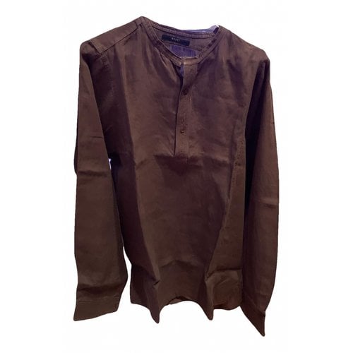 Pre-owned Gucci Linen Shirt In Brown