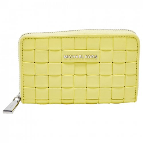 Pre-owned Michael Kors Leather Wallet In Yellow