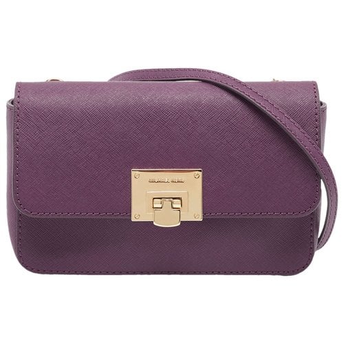 Pre-owned Michael Kors Leather Clutch Bag In Purple