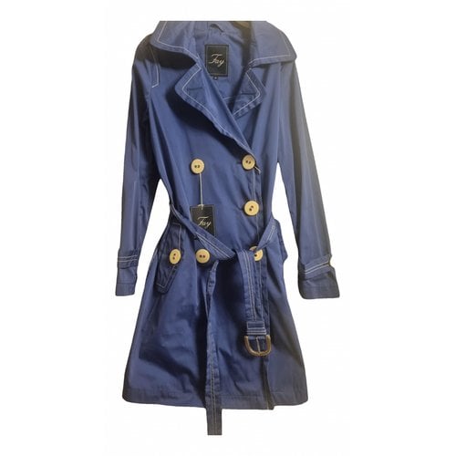 Pre-owned Fay Trench Coat In Navy