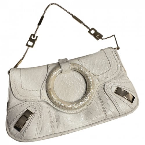 Pre-owned Dolce & Gabbana Leather Clutch Bag In White