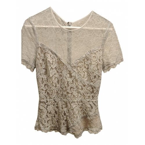 Pre-owned Bcbg Max Azria Lace Blouse In Blue