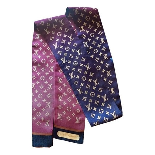 Pre-owned Louis Vuitton Silk Stole In Burgundy