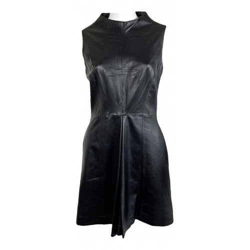 Pre-owned Milly Leather Mini Dress In Black