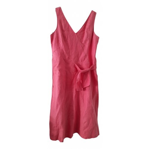 Pre-owned Gerard Darel Linen Mid-length Dress In Pink