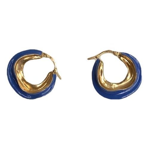 Pre-owned Celine Swirl Earrings In Blue