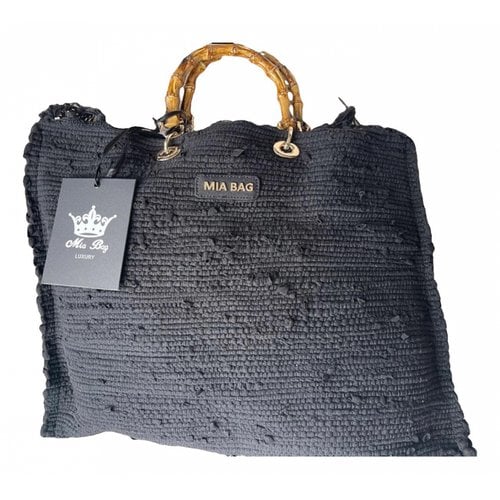 Pre-owned Mia Bag Tweed Handbag In Black