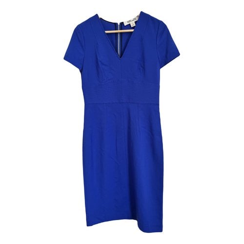 Pre-owned Diane Von Furstenberg Wool Mid-length Dress In Blue