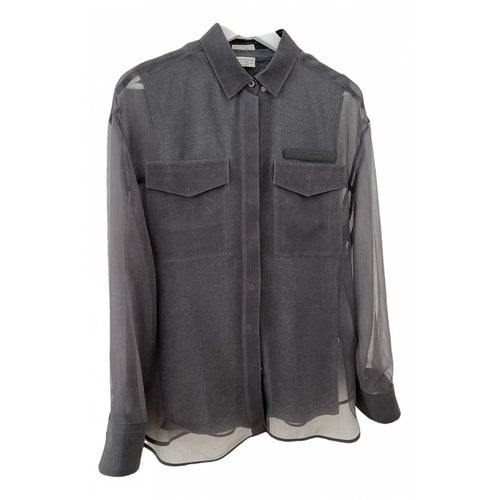 Pre-owned Brunello Cucinelli Silk Shirt In Grey