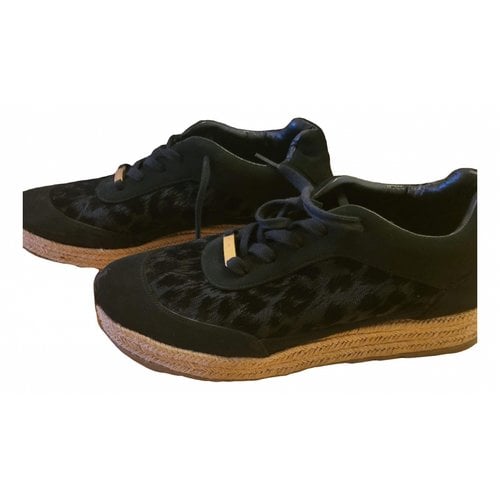 Pre-owned Stella Mccartney Vegan Leather Trainers In Black