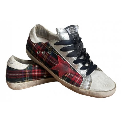 Pre-owned Golden Goose Superstar Cloth Trainers In Red