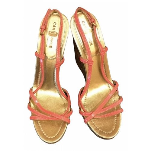 Pre-owned Carshoe Patent Leather Sandal In Pink