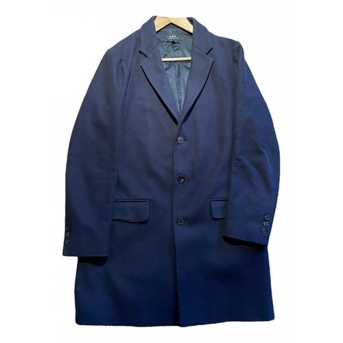 Pre-owned Apc Cashmere Coat In Blue