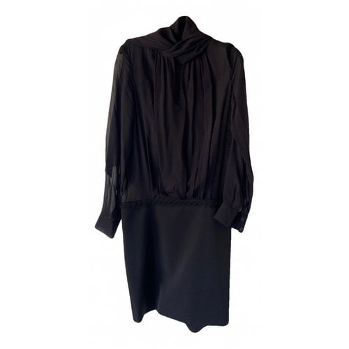 Pre-owned Daniele Alessandrini Silk Mini Dress In Black