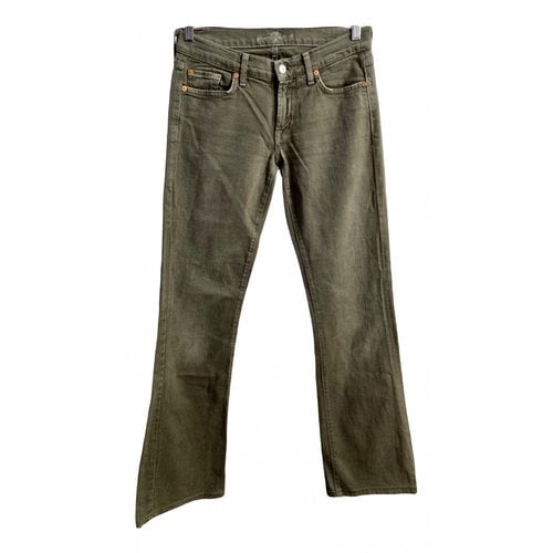 Pre-owned 7 For All Mankind Trousers In Green