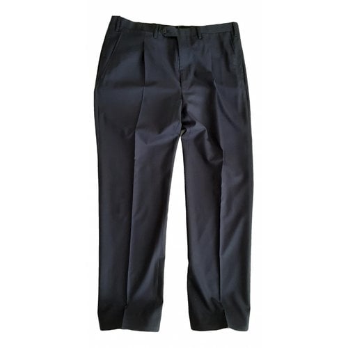 Pre-owned Kiton Wool Trousers In Navy
