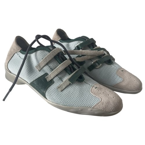 Pre-owned Prada Cloth Trainers In Green