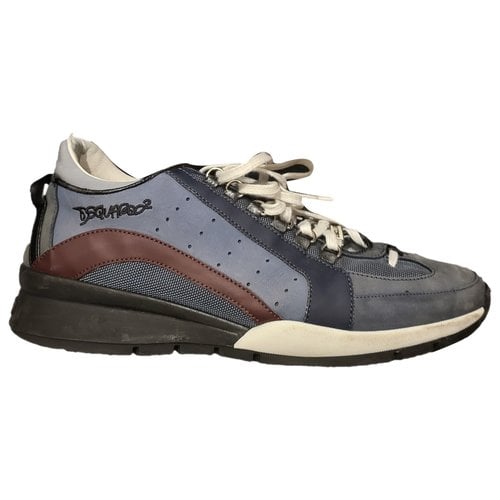 Pre-owned Dsquared2 Leather Low Trainers In Blue