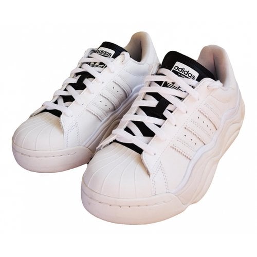 Pre-owned Adidas Originals Superstar Leather Trainers In White
